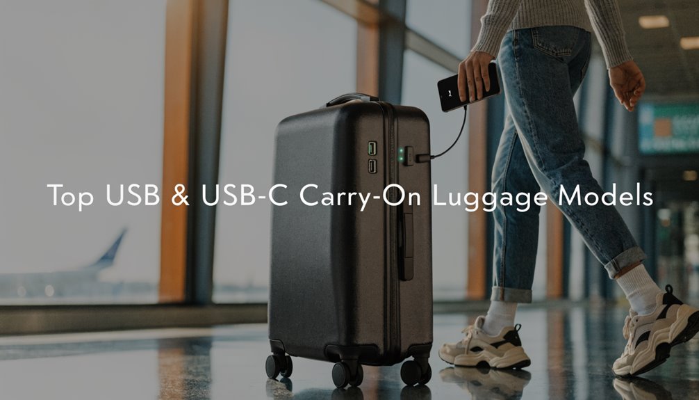 smart usb c travel luggage